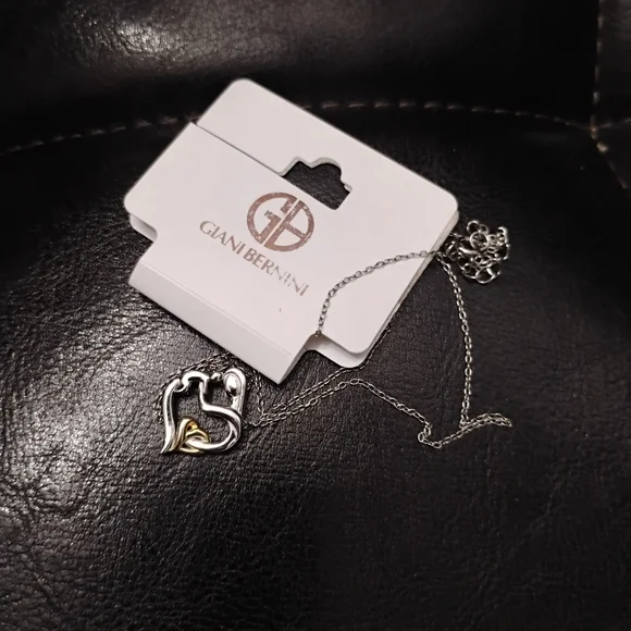 Giani Bernini Mother And Child Heart 925 Sterling Silver Pendant with Chain NWT - Picture 3 of 7